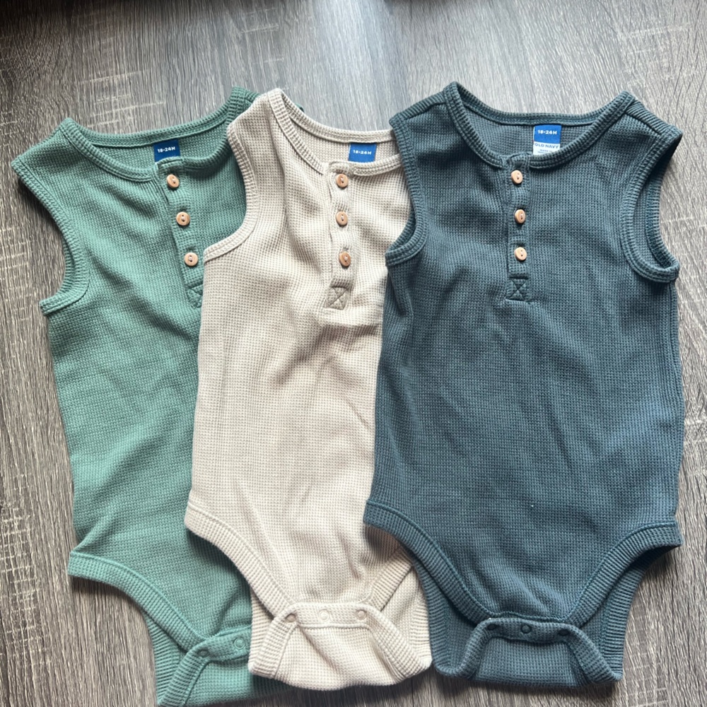 Sleeveless Waffle-Knit Henley Bodysuit for Baby